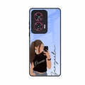 Mobile Girl Glass Case Cover For Motorola G85 5G