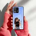 Mobile Girl Glass Case Cover For Motorola - ShopOnCliQ