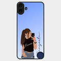 Mobile Girl Glass Case Cover For Nothing Cmf Phone 1