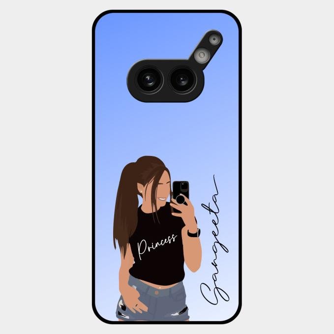 Mobile Girl Glass Case Cover For Nothing Phone 2A Plus