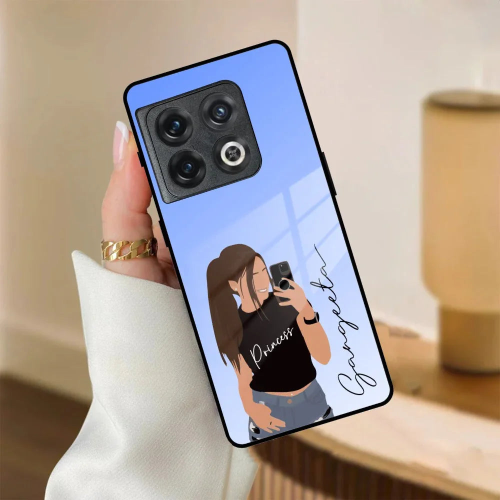 Mobile Girl Glass Case Cover For OnePlus - ShopOnCliQ