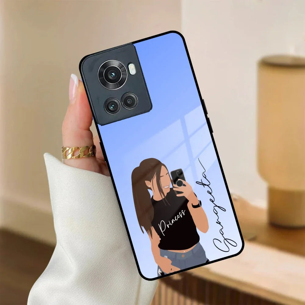 Mobile Girl Glass Case Cover For OnePlus - ShopOnCliQ