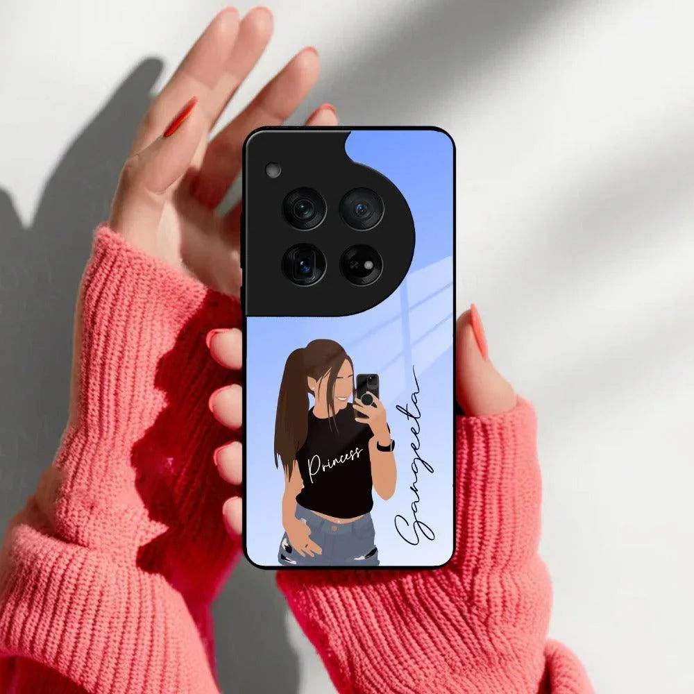 Mobile Girl Glass Case Cover For OnePlus - ShopOnCliQ