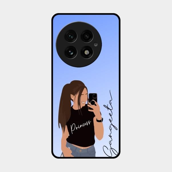 Mobile Girl Glass Case Cover For Oneplus 13 5G