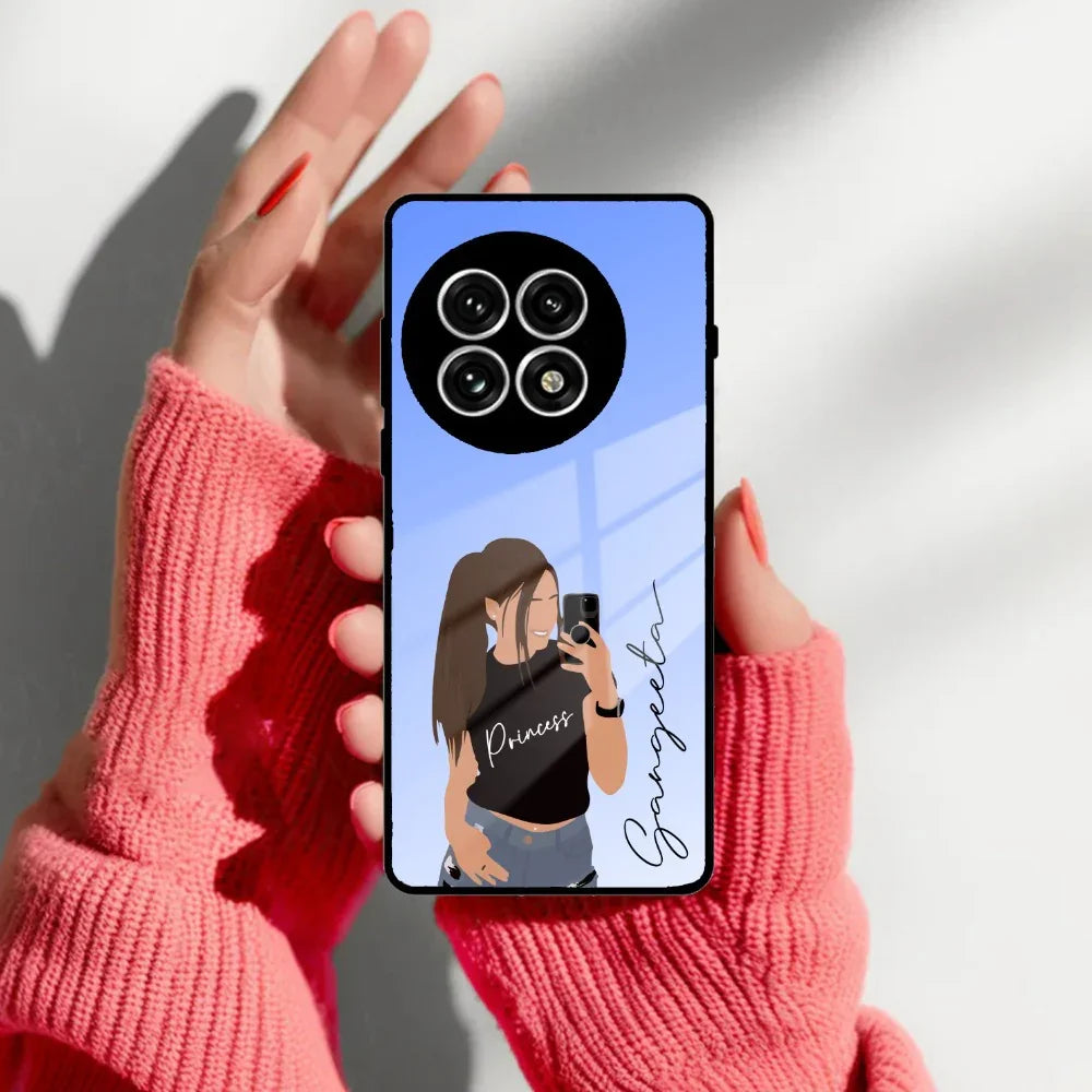 Mobile Girl Glass Case Cover For OnePlus - ShopOnCliQ