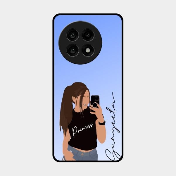 Mobile Girl Glass Case Cover For Oneplus 13R 5G