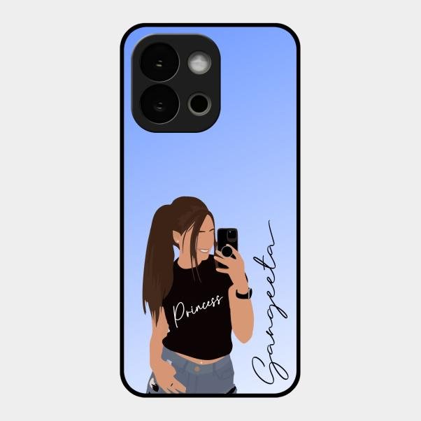 Mobile Girl Glass Case Cover For Oneplus 13S 5G