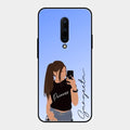 Mobile Girl Glass Case Cover For Oneplus 7 Pro
