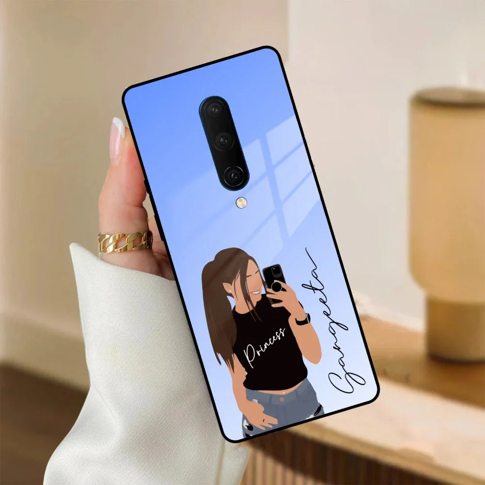 Mobile Girl Glass Case Cover For OnePlus - ShopOnCliQ