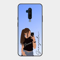 Mobile Girl Glass Case Cover For Oneplus 7T Pro
