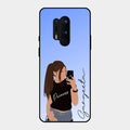 Mobile Girl Glass Case Cover For Oneplus 8 Pro