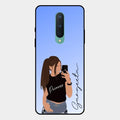 Mobile Girl Glass Case Cover For Oneplus 8