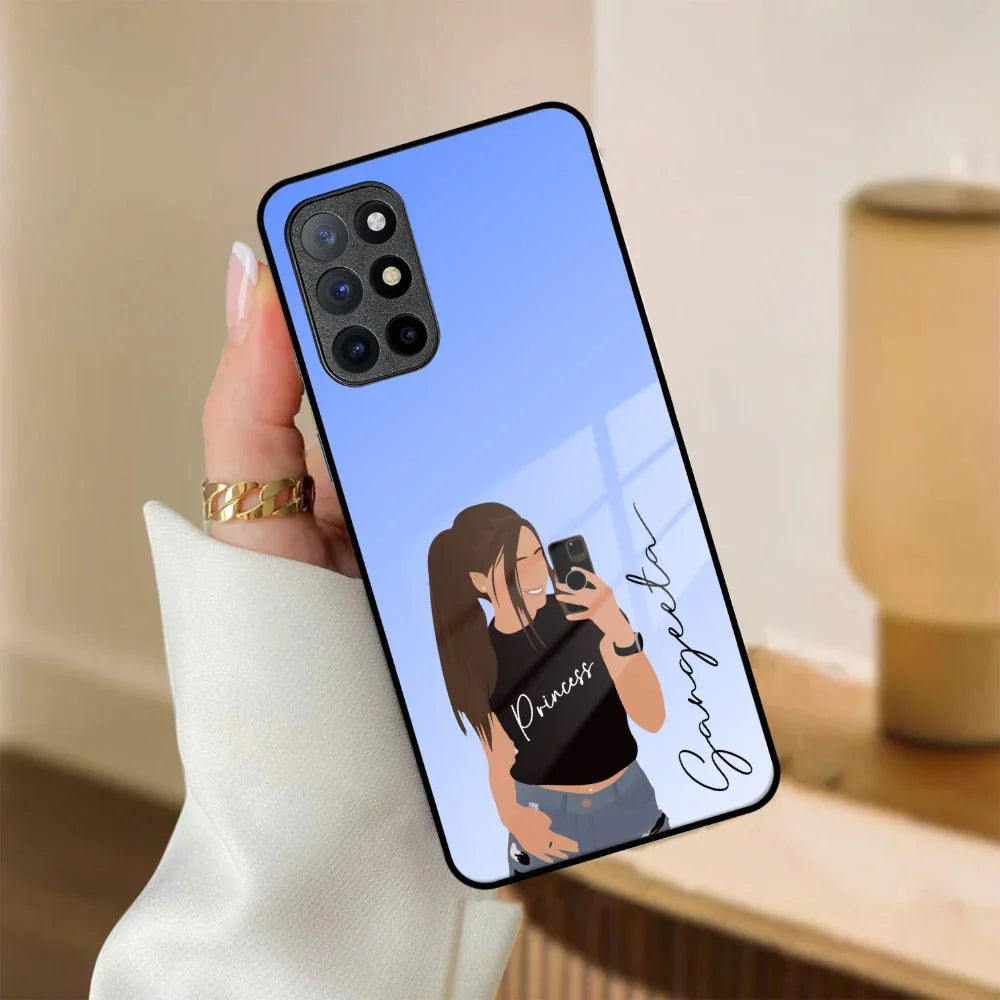 Mobile Girl Glass Case Cover For OnePlus - ShopOnCliQ