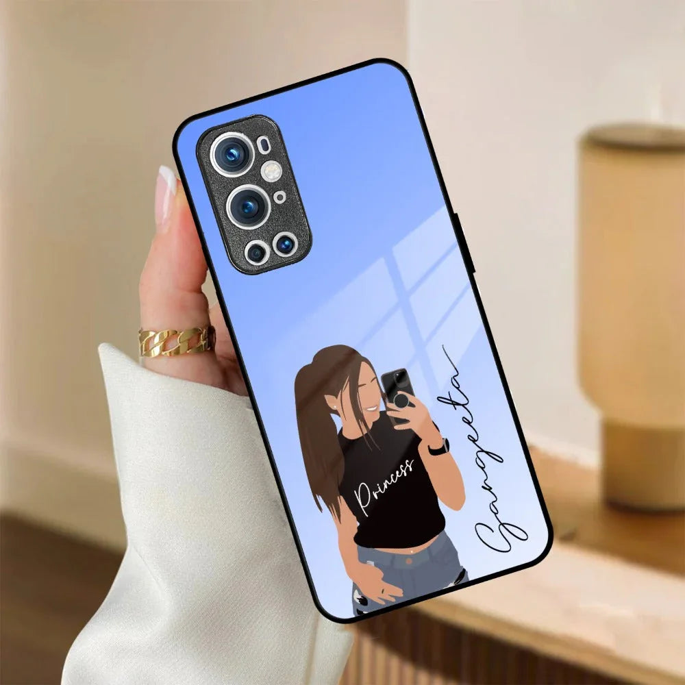Mobile Girl Glass Case Cover For OnePlus - ShopOnCliQ