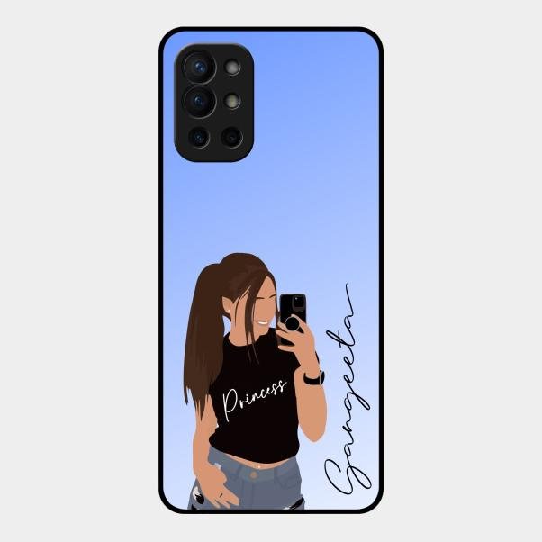 Mobile Girl Glass Case Cover For Oneplus 9R 5G