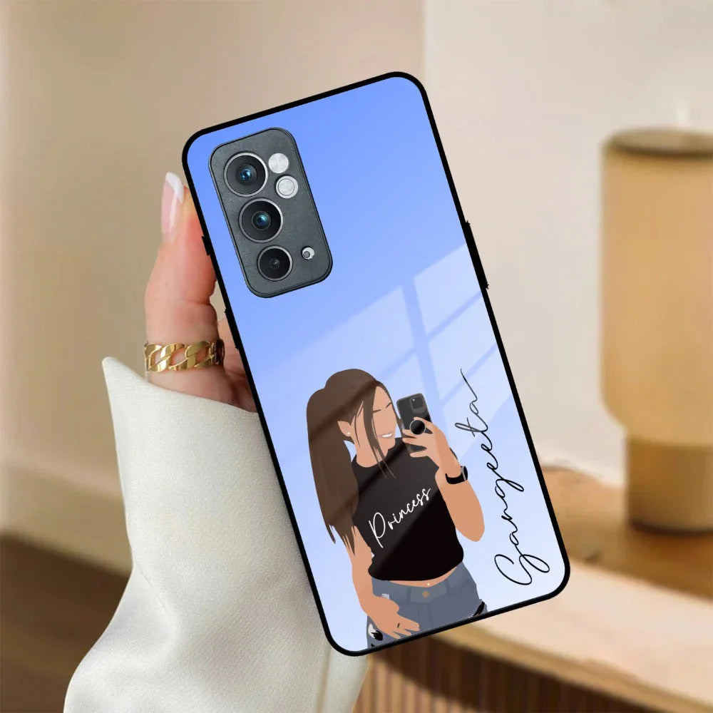 Mobile Girl Glass Case Cover For OnePlus - ShopOnCliQ
