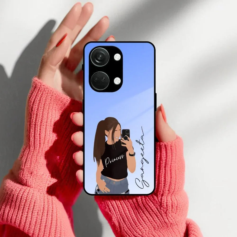 Mobile Girl Glass Case Cover For OnePlus - ShopOnCliQ
