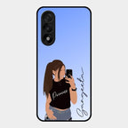 Mobile Girl Glass Case Cover For Oneplus Nord 5 5G
