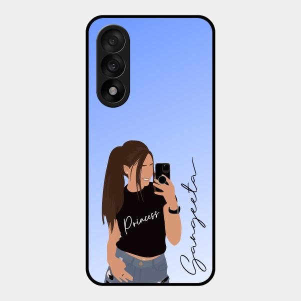 Mobile Girl Glass Case Cover For Oneplus Nord 5 5G