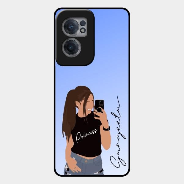 Mobile Girl Glass Case Cover For Oneplus Nord Ce 2 5G