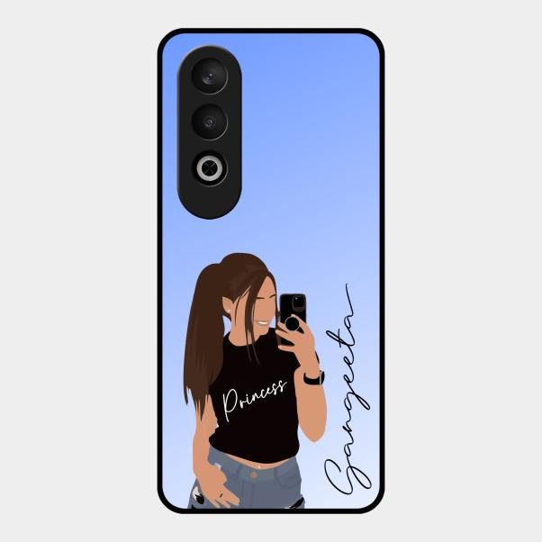 Mobile Girl Glass Case Cover For Oneplus Nord Ce 4 5G