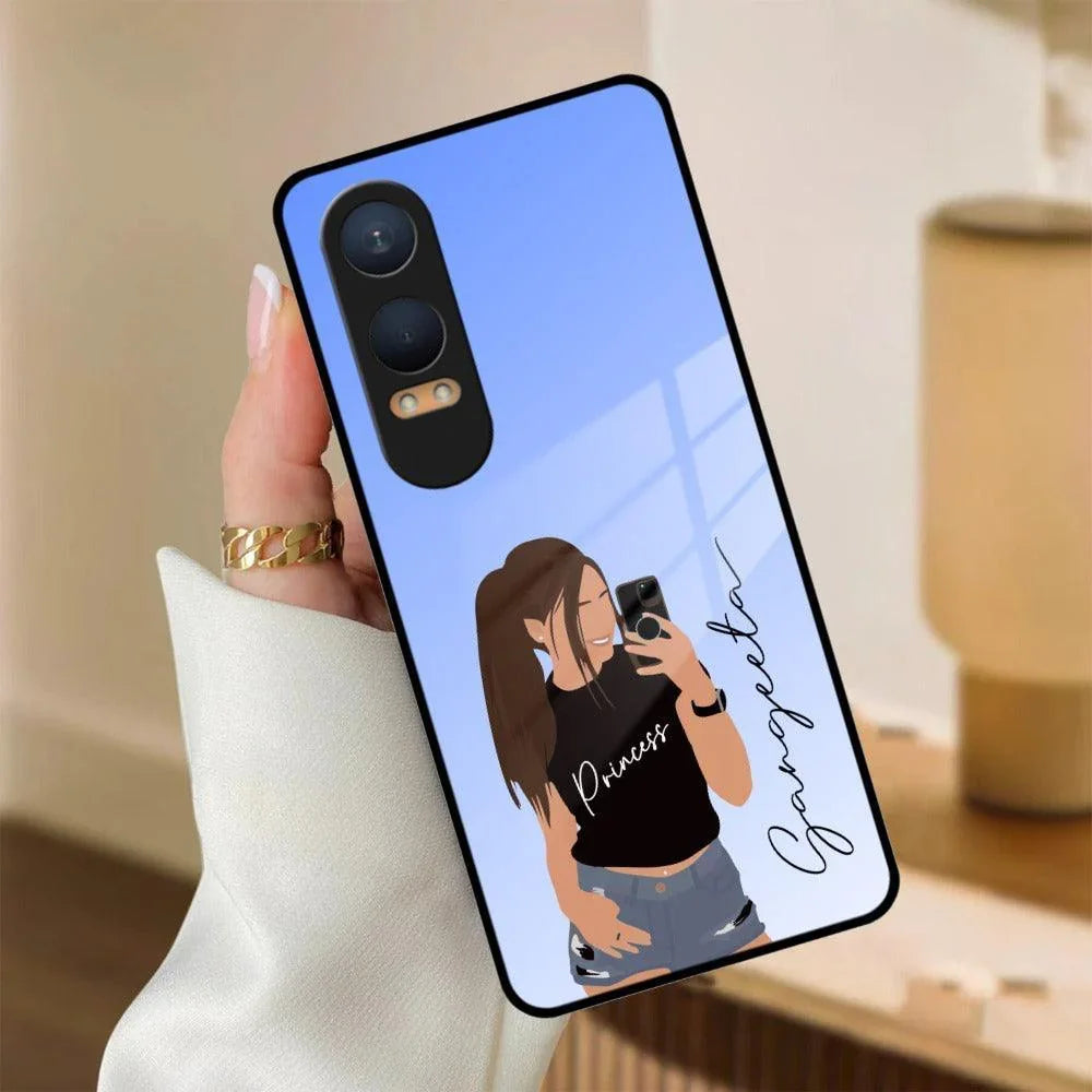 Mobile Girl Glass Case Cover For OnePlus - ShopOnCliQ