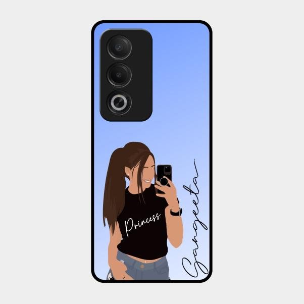 Mobile Girl Glass Case Cover For Oppo A3 Pro 5G
