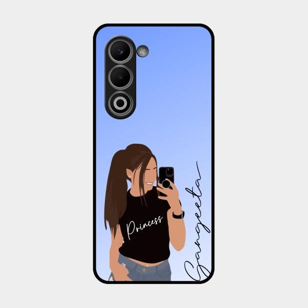 Mobile Girl Glass Case Cover For Oppo A5 5G
