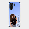 Mobile Girl Glass Case Cover For Oppo A5X 5G
