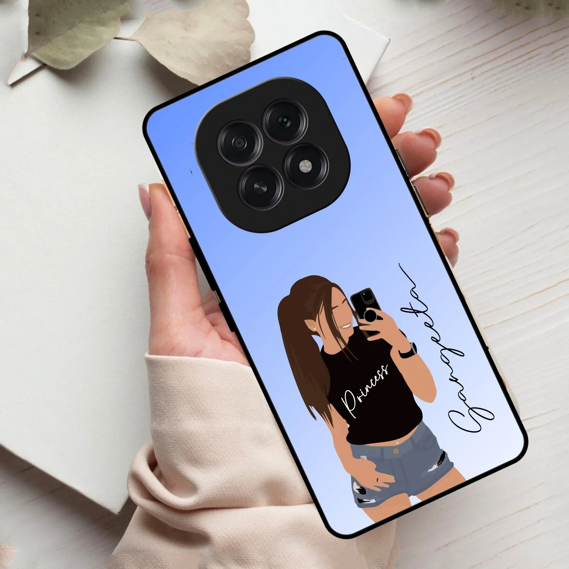 Mobile Girl Glass Case Cover For Oppo - ShopOnCliQ