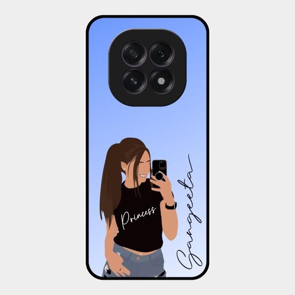 Mobile Girl Glass Case Cover For Oppo F29 5G