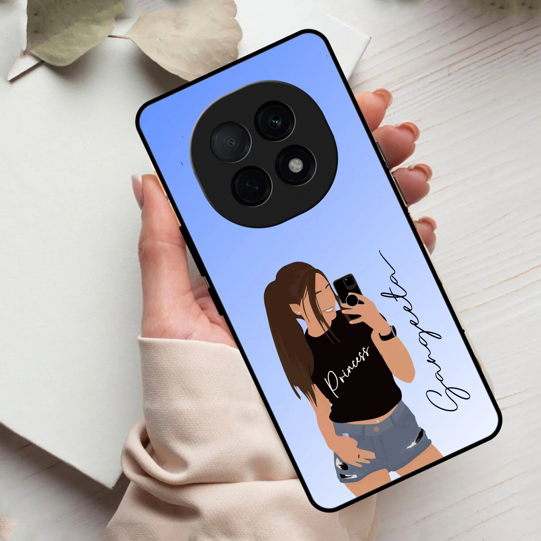 Mobile Girl Glass Case Cover For Oppo - ShopOnCliQ