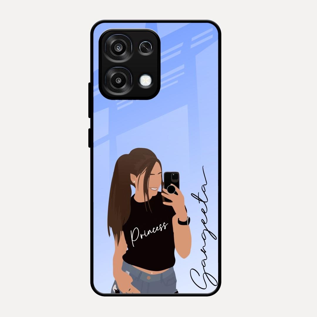 Mobile Girl Glass Case Cover For Oppo F31 5G