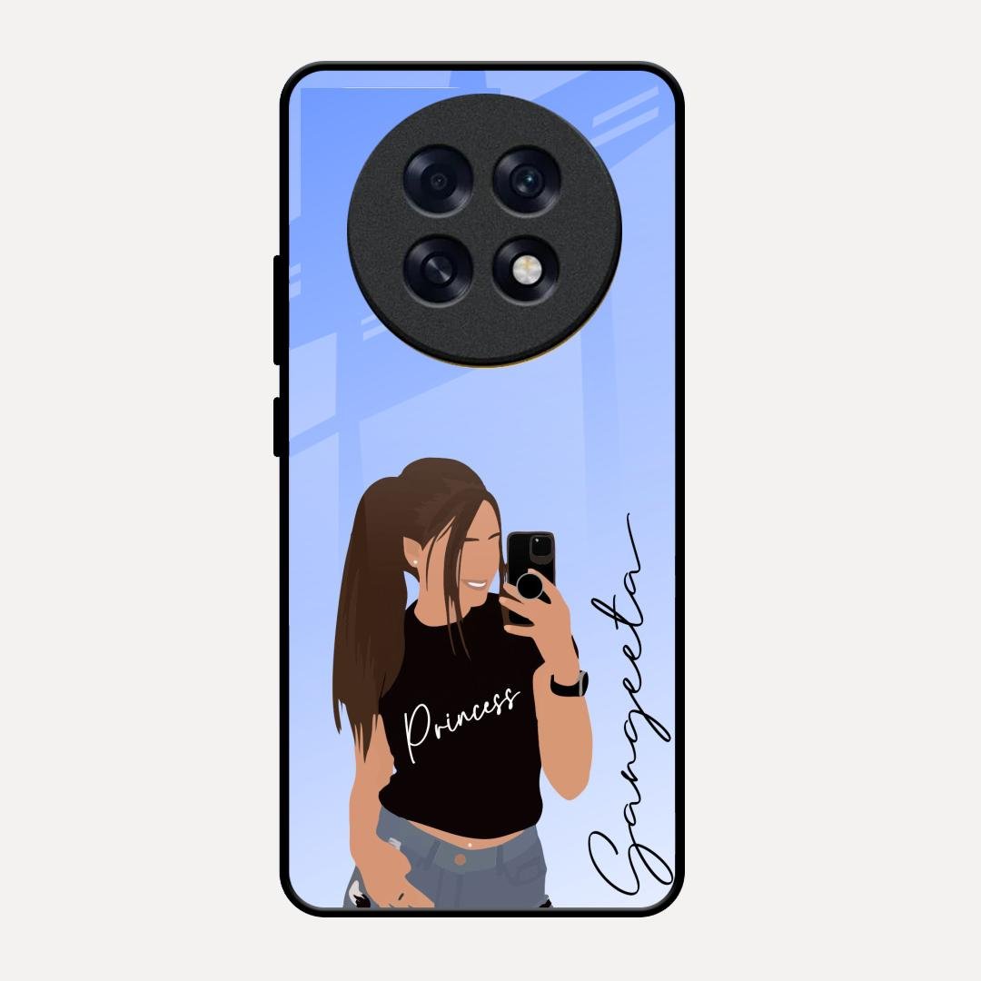 Mobile Girl Glass Case Cover For Oppo F31 Pro Plus 5G