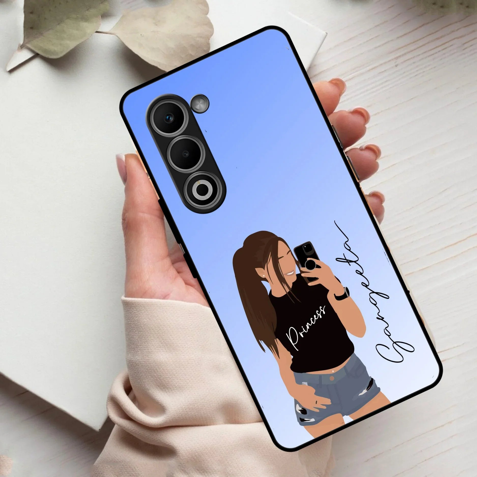 Mobile Girl Glass Case Cover For Oppo - ShopOnCliQ