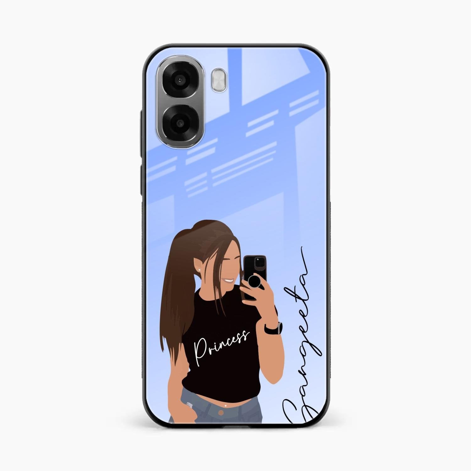 Mobile Girl Glass Case Cover For Oppo K14x 5G