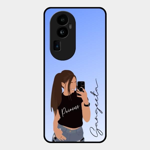 Mobile Girl Glass Case Cover For Oppo Reno 10 Pro Plus 5G