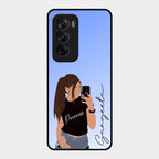 Mobile Girl Glass Case Cover For Oppo Reno 12 5G