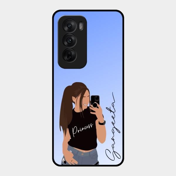 Mobile Girl Glass Case Cover For Oppo Reno 12 5G