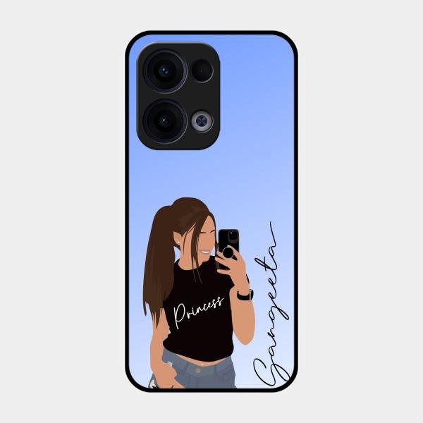Mobile Girl Glass Case Cover For Oppo Reno 13 5G