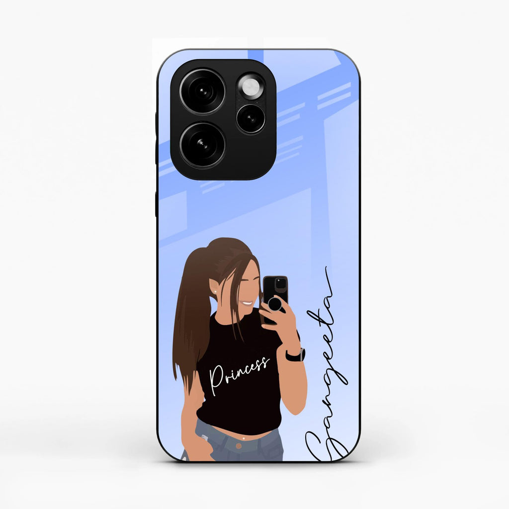 Mobile Girl Glass Case Cover For Oppo Reno 15C 5G