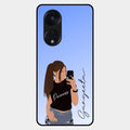 Mobile Girl Glass Case Cover For Oppo Reno 8T 5G