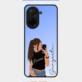 Mobile Girl Glass Case Cover For Poco C71
