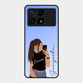 Mobile Girl Glass Case Cover For Poco X6 Pro 5G