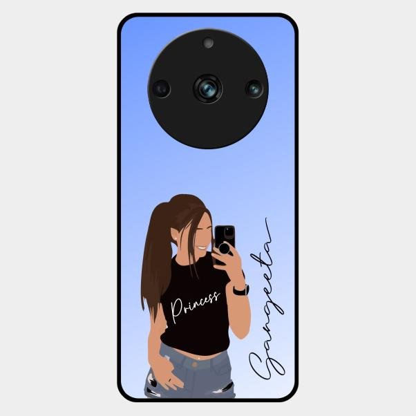 Mobile Girl Glass Case Cover For Realme 11 Pro 5G