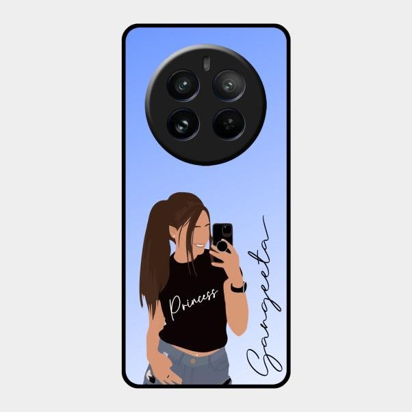 Mobile Girl Glass Case Cover For Realme 12 Pro Plus 5G