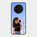 Mobile Girl Glass Case Cover For Realme 12X 5G