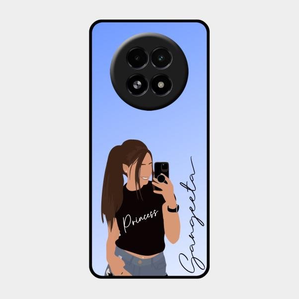 Mobile Girl Glass Case Cover For Realme 13 5G
