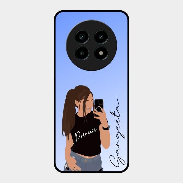 Mobile Girl Glass Case Cover For Realme 14 Pro Lite 5G