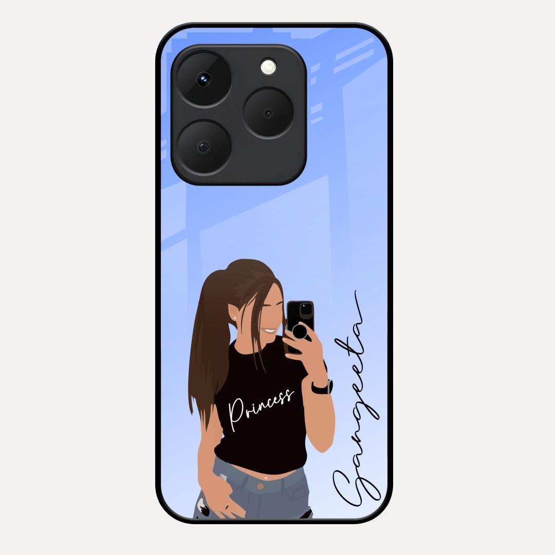 Mobile Girl Glass Case Cover For Realme 15T 5G